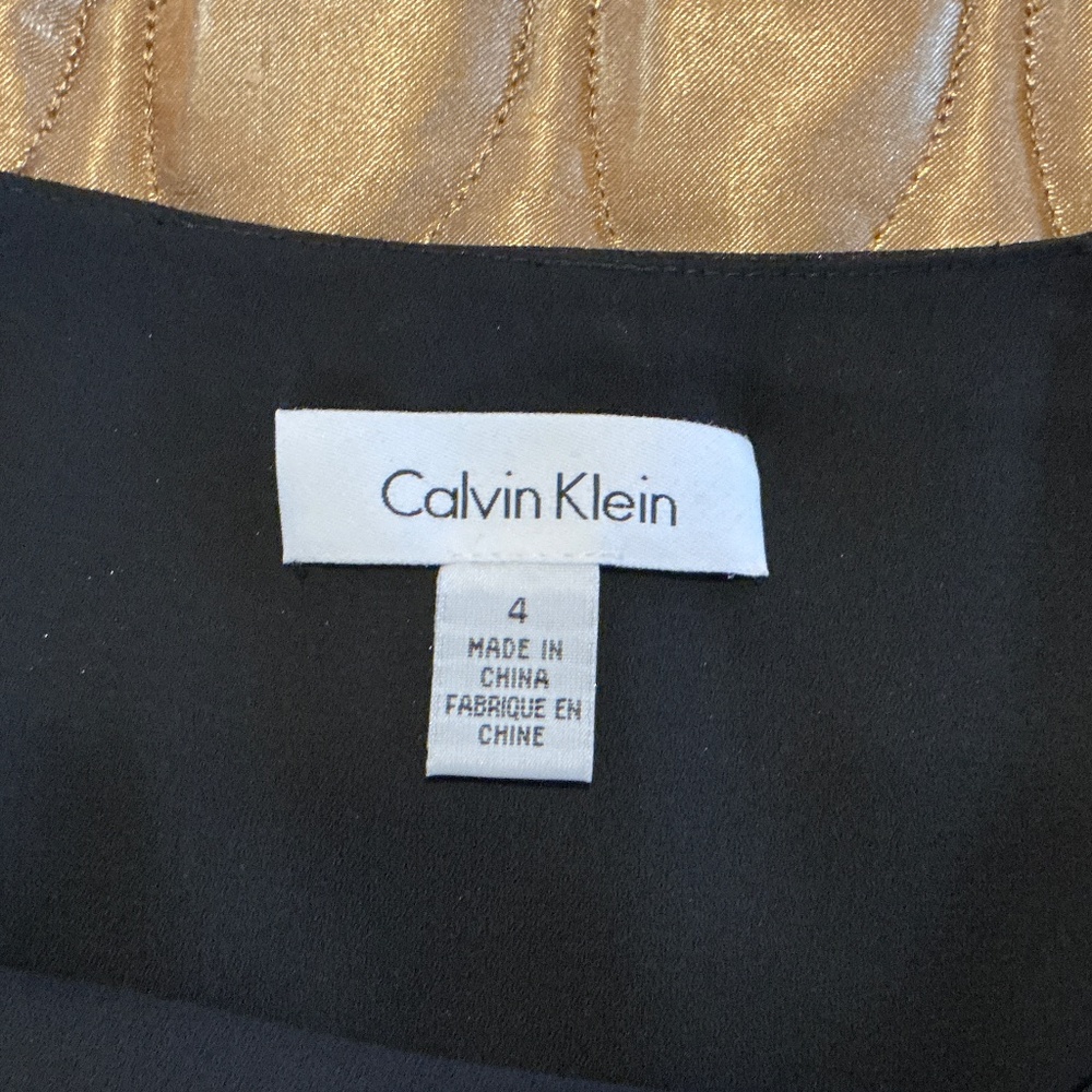 NWT CALVIN KLEIN 100% Silk Sequined Mini Skirt Black Size 4 - Picture 6 of 11